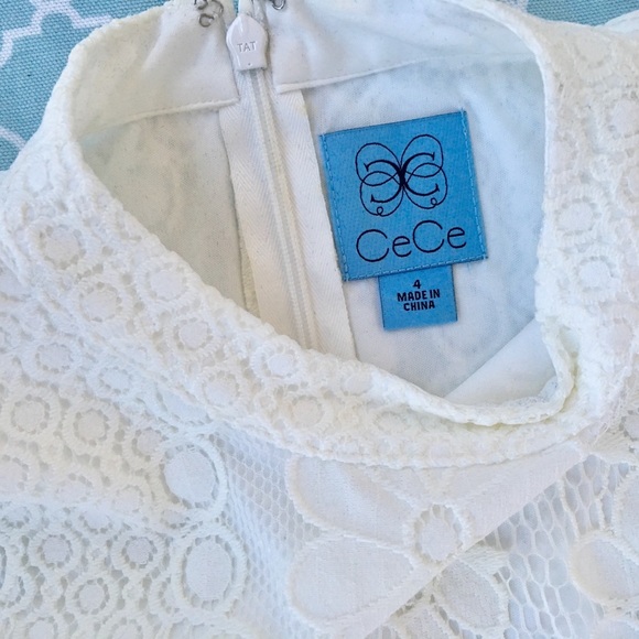 ✨HP!✨ CeCe Pleat Chiffon & Lace Popover Dress - Picture 5 of 8